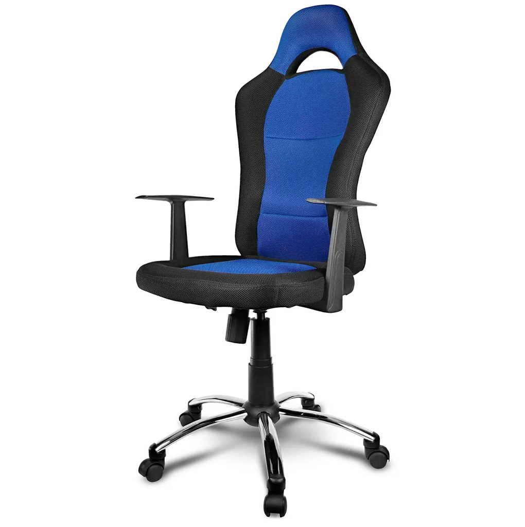 Silla Gaming Xtech Drakon Estilo Deportivo Altura Ajustable Respaldo Contorneado Y Ruedas Negro Y Azul