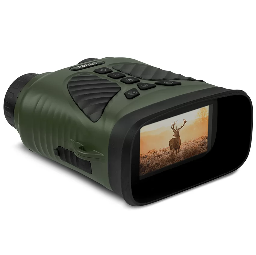 Binocular Konus Konuspy-17 Vision Nocturna Prismaticos Video Y Fotografia 1X-8X Zoom Negro