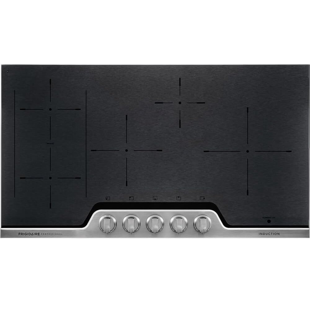 Tope Electrico 90 Cm Frigidaire Professional De Induccion Con Perillas Vitroceramica Negro Y Acero