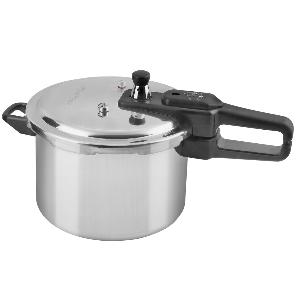 Olla De Presion Black+Decker 5.5 Lts 3 Valvulas Asa Con Seguro Plateado