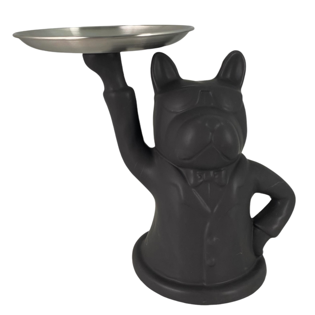 Figura Perro Con Bandeja Concepts 20X13.7X23.2 Cm Negro
