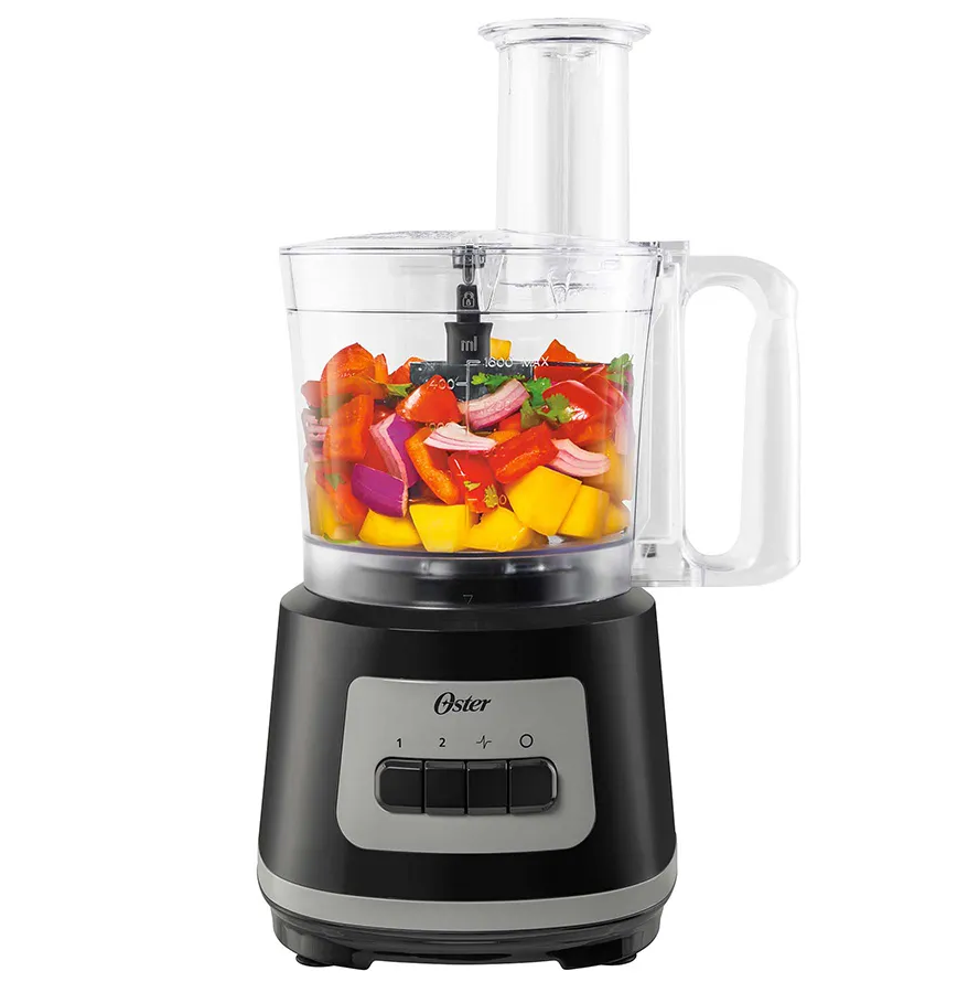 Procesador De Alimentos Oster 10 Tazas 2 Vel + Turbo 500W Con Acc Negro