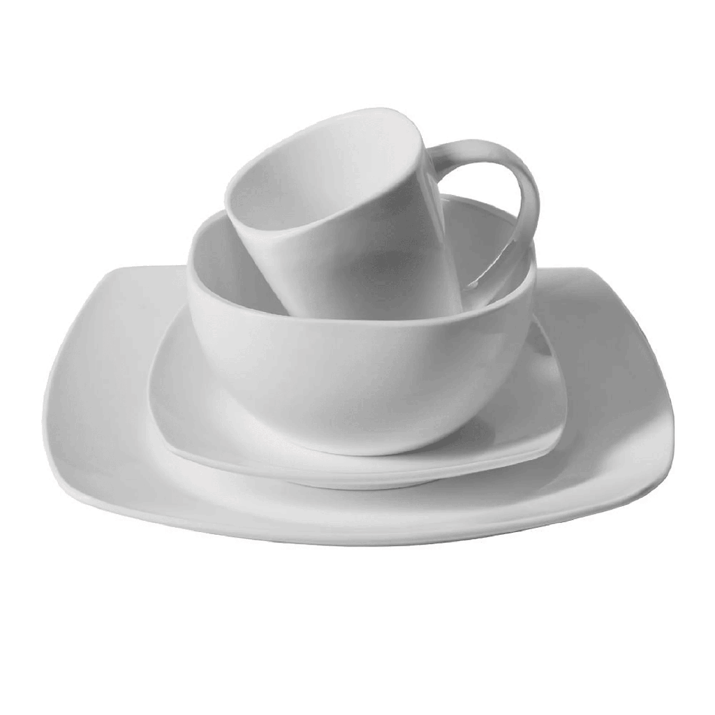 Juego De Vajilla Soho Lounge 16 Pzas De Ceramica Blanco