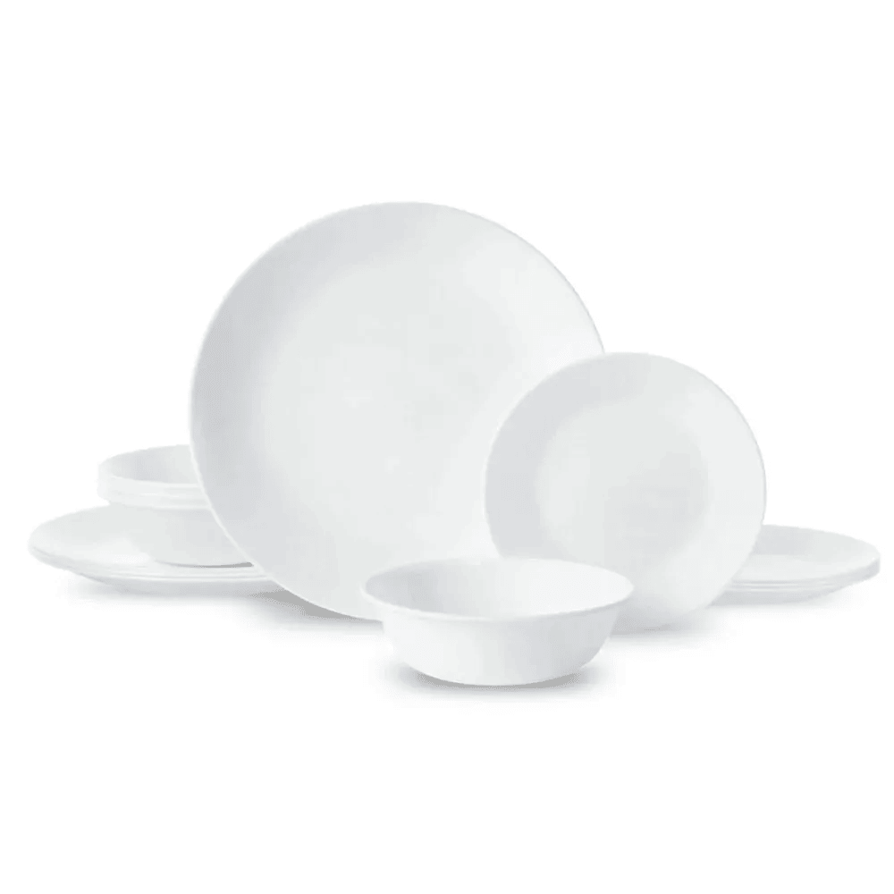 Juego De Vajilla Corelle 12 Pzas Clasica De Vidrio Blanco