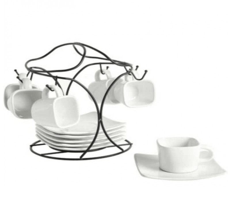 Juego De Tazas Para Cafe Gibson Home 13 Pzas C Platillos Blanco