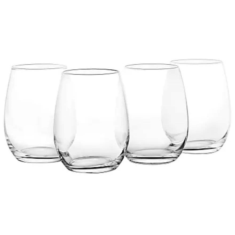 Juego De Copas De Vino Martha Stewart 4 Pzas Sin Tallo De Vidrio Transparente