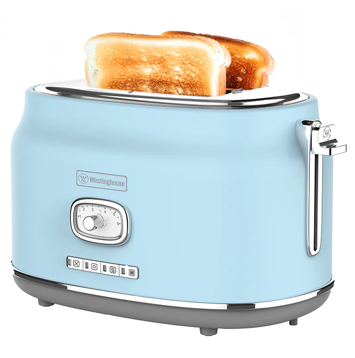 Tostadora De Pan Westinghouse Retro 2 Rebanadas 6 Niveles 850W Azul