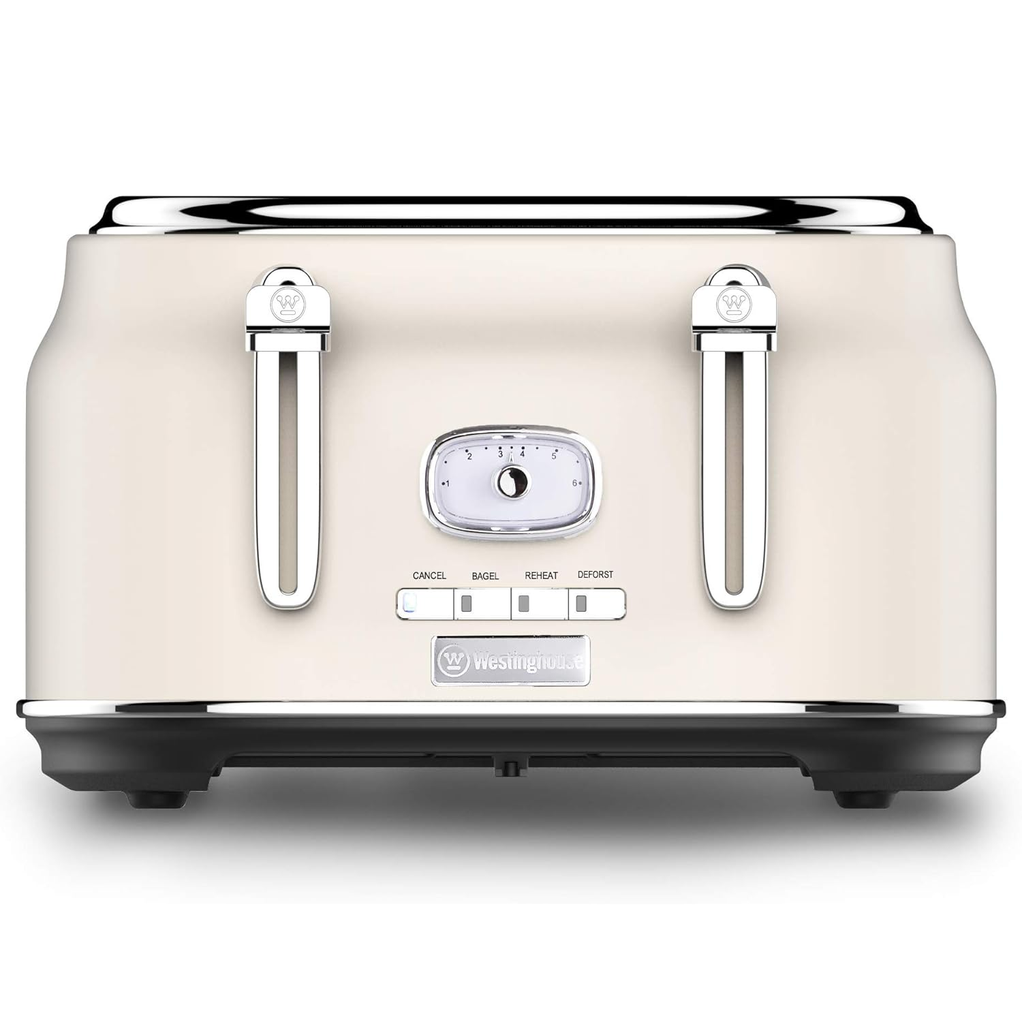 Tostadora De Pan Westinghouse Retro 4 Rebanadas 6 Niveles 1500W Blanco