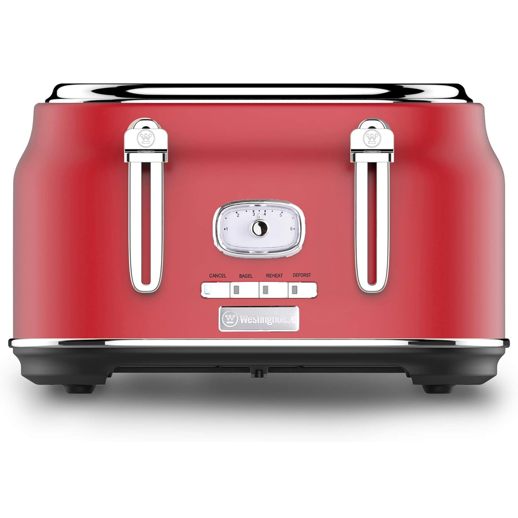 Tostadora De Pan Westinghouse Retro 4 Rebanadas 6 Niveles 1500W Rojo