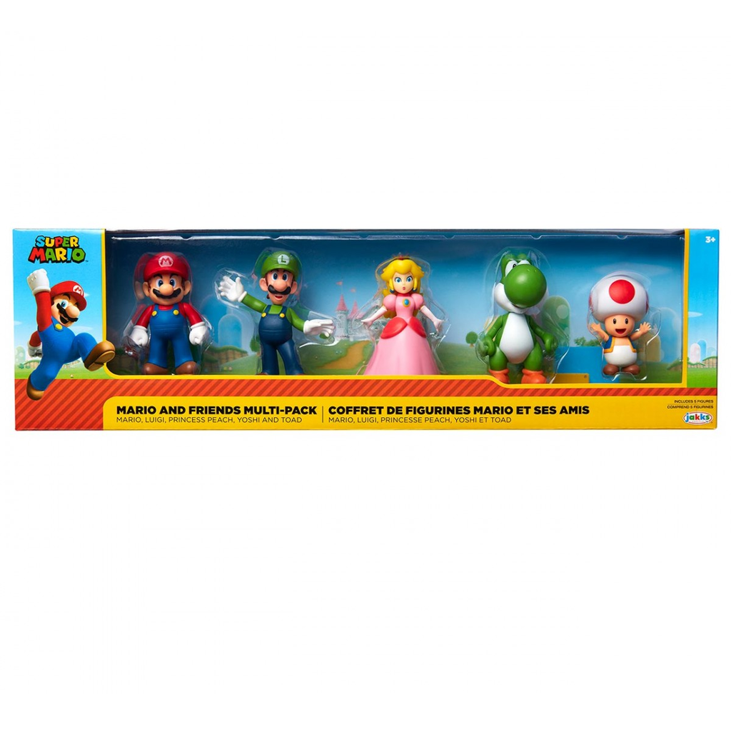 Mario Y Sus Amigos Multipack Super Mario Jakks Pacific Nintendo 5 Figuras Multicolor