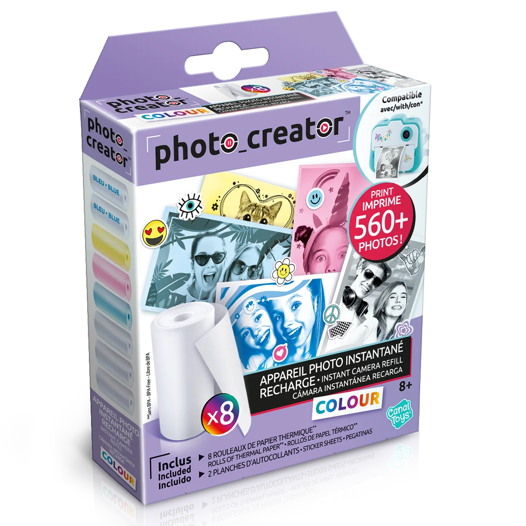 Paquete De Papel Termico Especial Canal Toys Photo Creator 8 Rollos Para Camara En Color