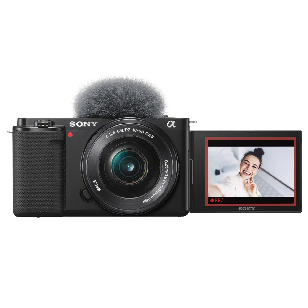 Camara Digital Sony Para Videoblogs 4K Con Lentes Intercambiables Sensor APS-C Microfono Direccional Negro