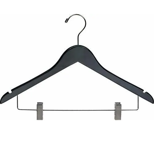 Ganchos Para Ropa Kennedy Para Niños Con Barra Metalica 3 Pzas Negro