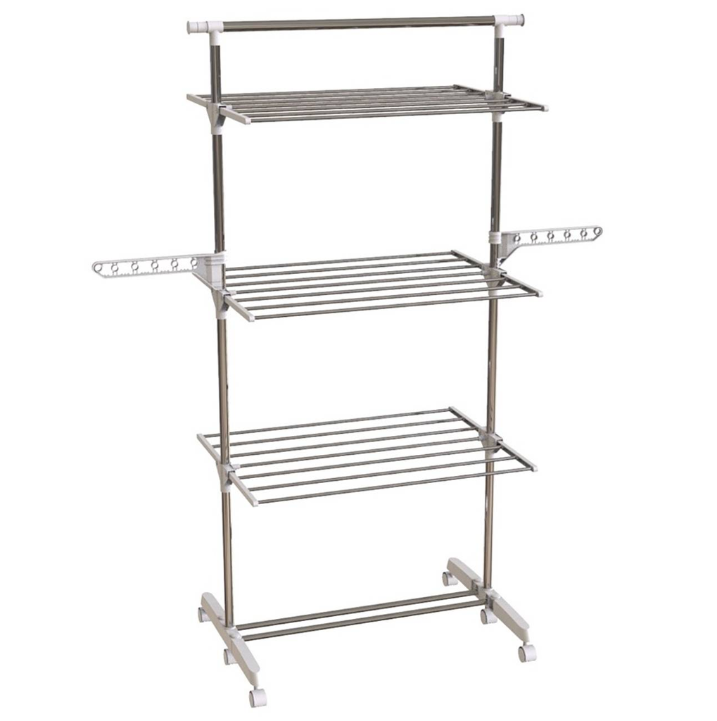 Tendedero Kennedy Home Parrillado Plegable Blanco Y Plateado