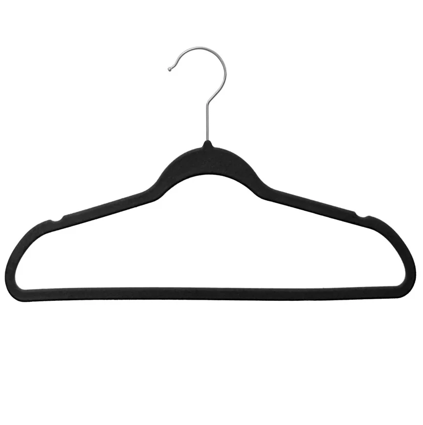 Ganchos Para Ropa Kennedy De Bebe De Terciopelo 10 Pzas Negro