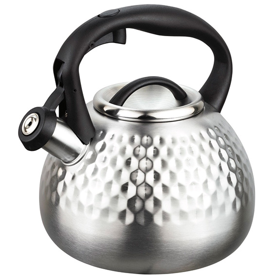 Tetera Soho 3 Lts 12 Tazas Con Silbato Y Relieve Acero