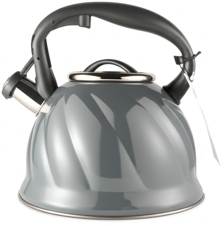 Tetera Soho 3 Lts 12 Tazas Con Silbato Y Relieve Gris