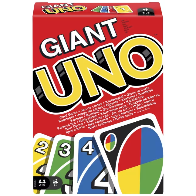 Juego De Cartas Uno Gigante Mattel Y Dispensador De Cartas Multicolor