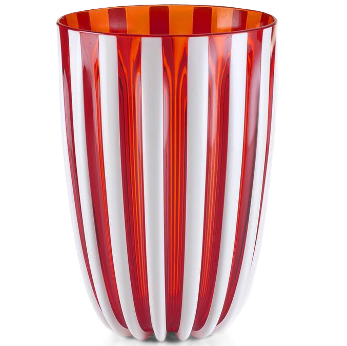 Vaso Guzzini Pin-Up Alto Rojo Y Blanco Transparente