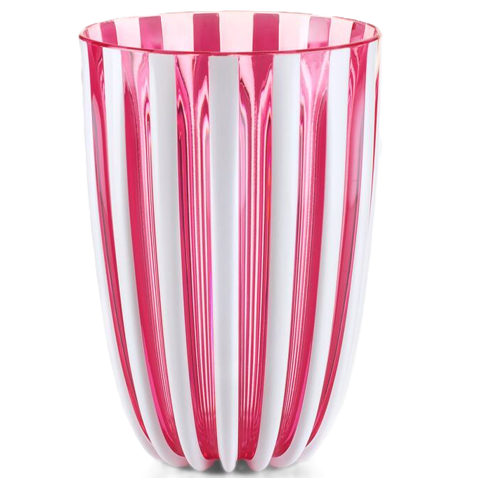 Vaso Guzzini Pin-Up Alto Rosado Y Blanco Transparente