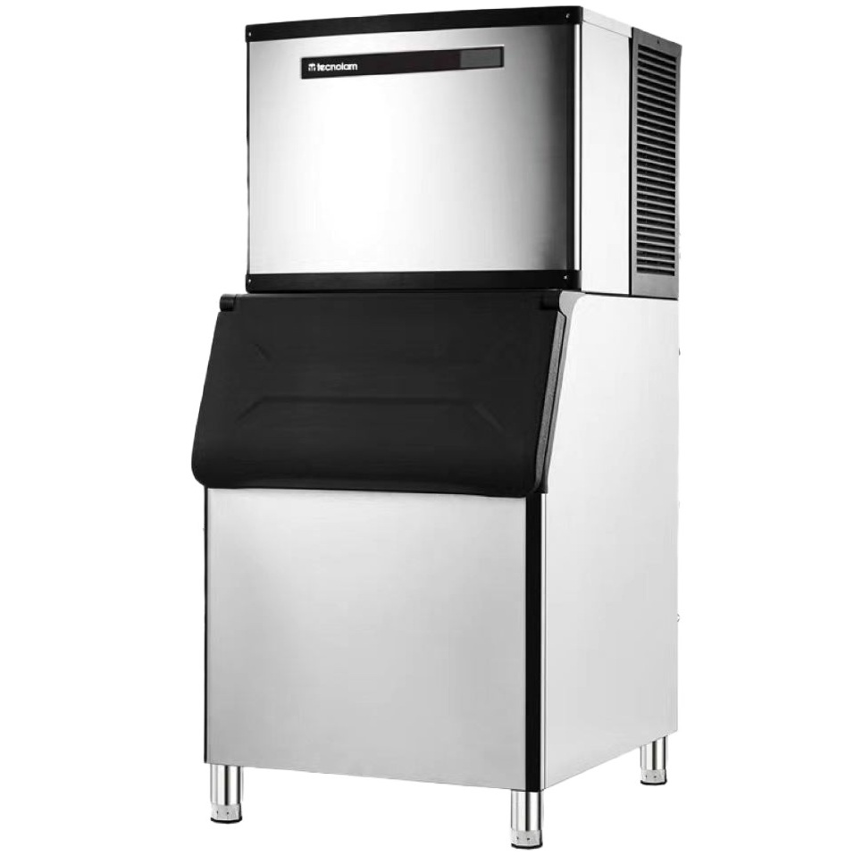 Combo Fabricador De Hielo Tecnolam 450 kg + Contenedor Acero Y Negro