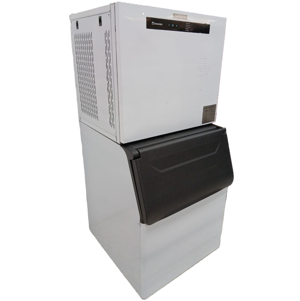 Combo Fabricador De Hielo Tecnolam 450 kg + Contenedor Acero Y Negro