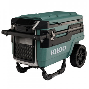 Cava Igloo Trailmate Journey 66 Lts 70 Qt Con Ruedas Asa Telescopica Cesta Y Bandeja Verde