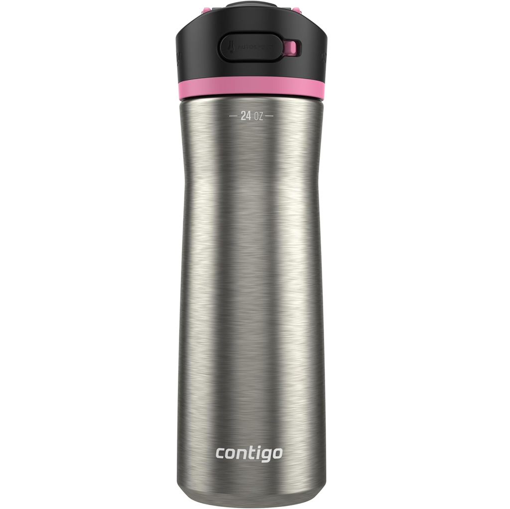 Botella Contigo Ashland Chill 2.0 710 Ml Acero Y Rosado