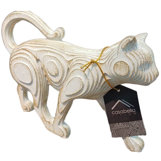 Figura Gato Tridimensional Casabella 6X16.5X24 Cm Blanco