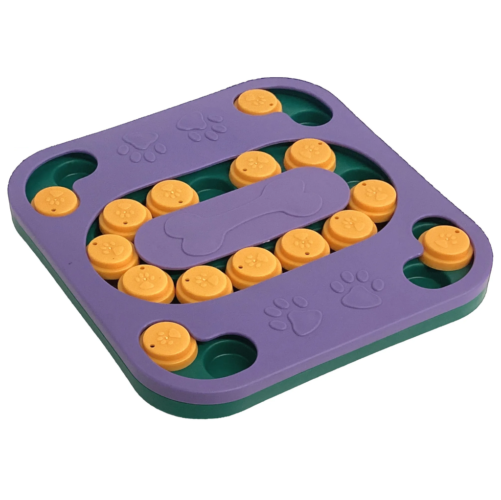 Comedero Para Mascotas Puppy&Co Interactivo 24X24X2 Cm Morado Y Amarillo
