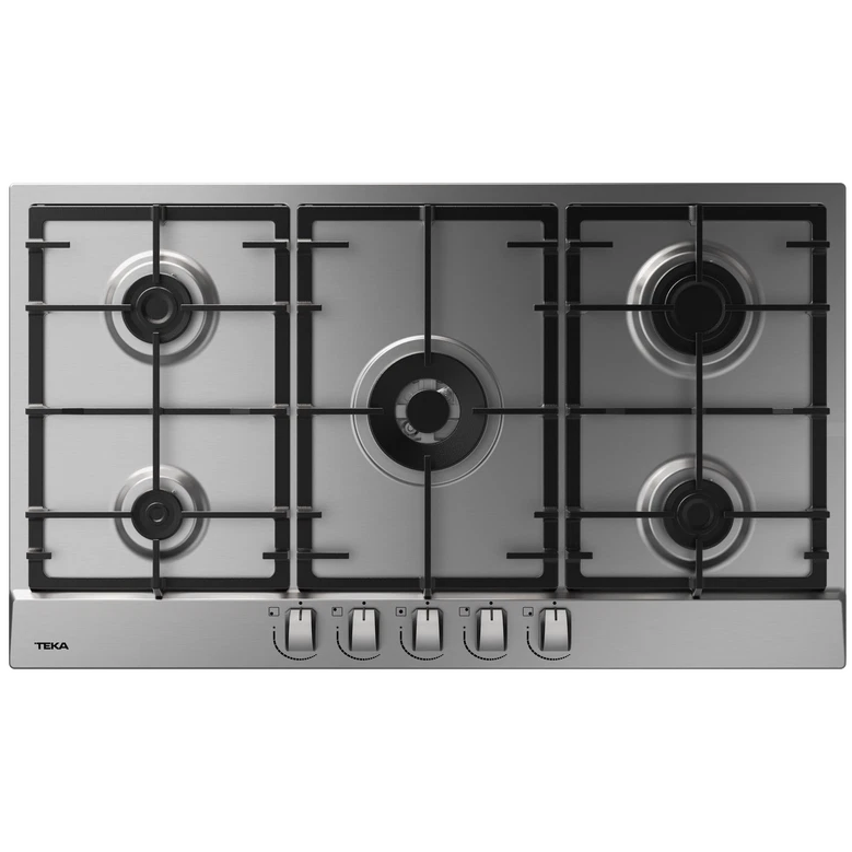 Tope A Gas 90 Cm Teka Con Perillas Encendido Electrico Quemador Wok Acero