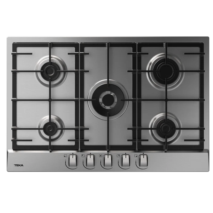 Tope A Gas 75 Cm Teka Con Perillas Encendido Electrico Sistema De Seguridad Bloqueo Automatico Acero