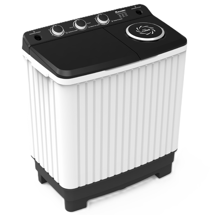 Lavadora Semi Automatica 8 Kg Tecnolam Doble Tina Blanco Y Negro