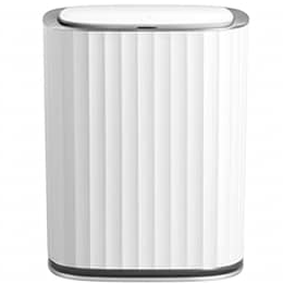 Papelera Swiss Home 13 Lts Cuadrado Impermeable Con Tapa Y Sensor De Apertura Blanco