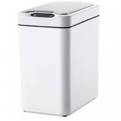 Papelera Swiss Home 12 Lts Rectangular Con Tapa Y Sensor De Apertura Beige