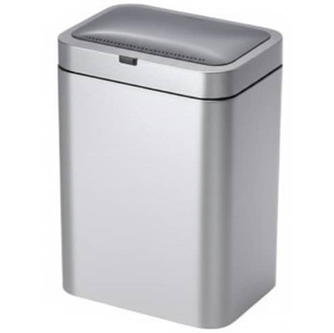Papelera Swiss Home 13 Lts Rectangular Con Tapa Y Sensor De Apertura Acero
