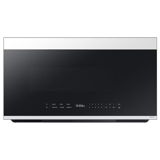 Microondas Campana 2.1 Pies Samsung Bespoke 76 Cm Con Sensor De Coccion Control Tactil Vidrio Blanco