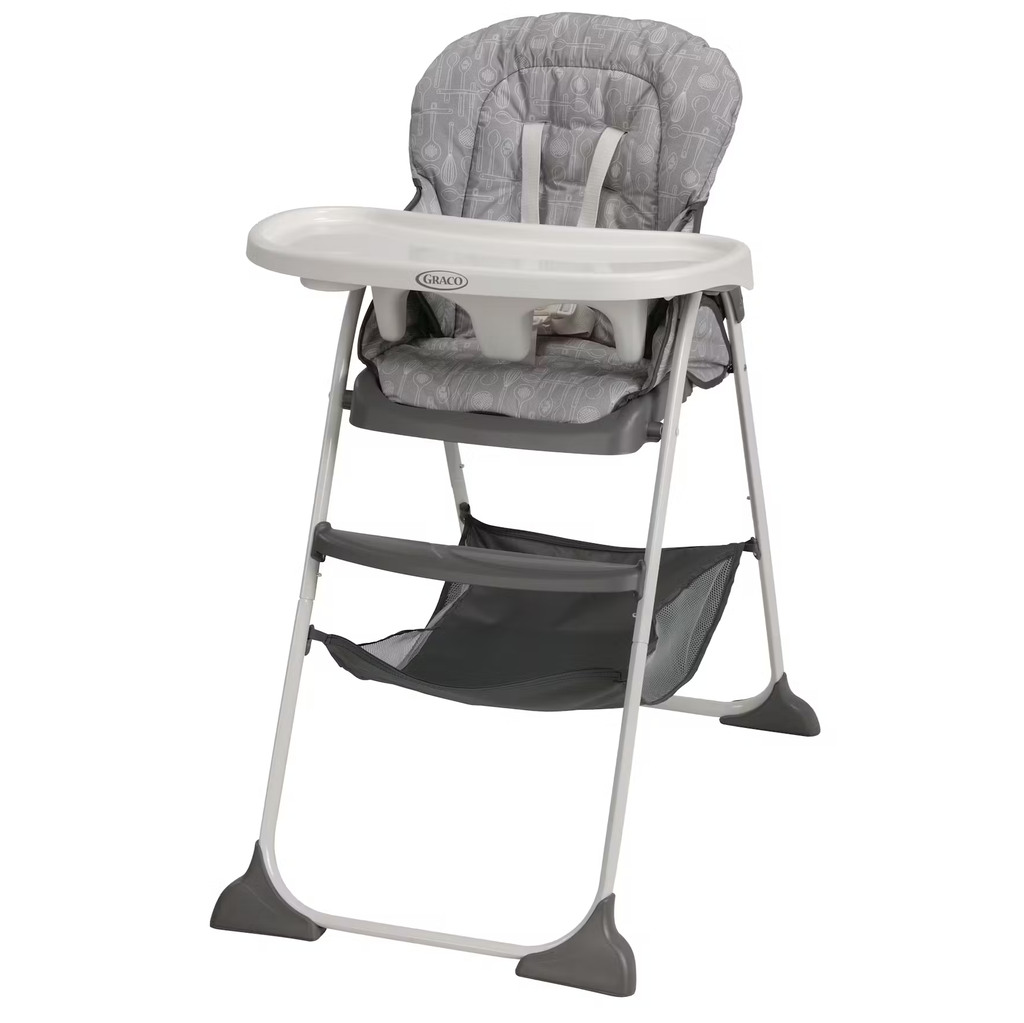Silla Para Comer Graco Trona Slim Snacker 3 Posiciones De Reclinacion Plegable Gris