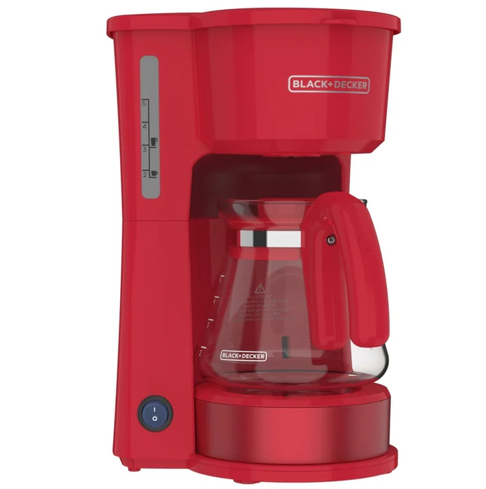Cafetera Black+Decker 5 Tazas Jarra De Vidrio Y Termo Rojo