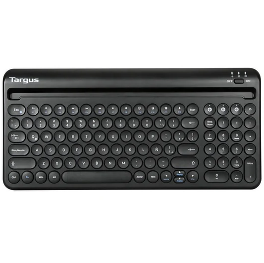 Teclado Targus Inalambrico Multidispositivo Antimicrobial Con Bluetooth 5.1 Soporte Para Tablet Y Celular Negro