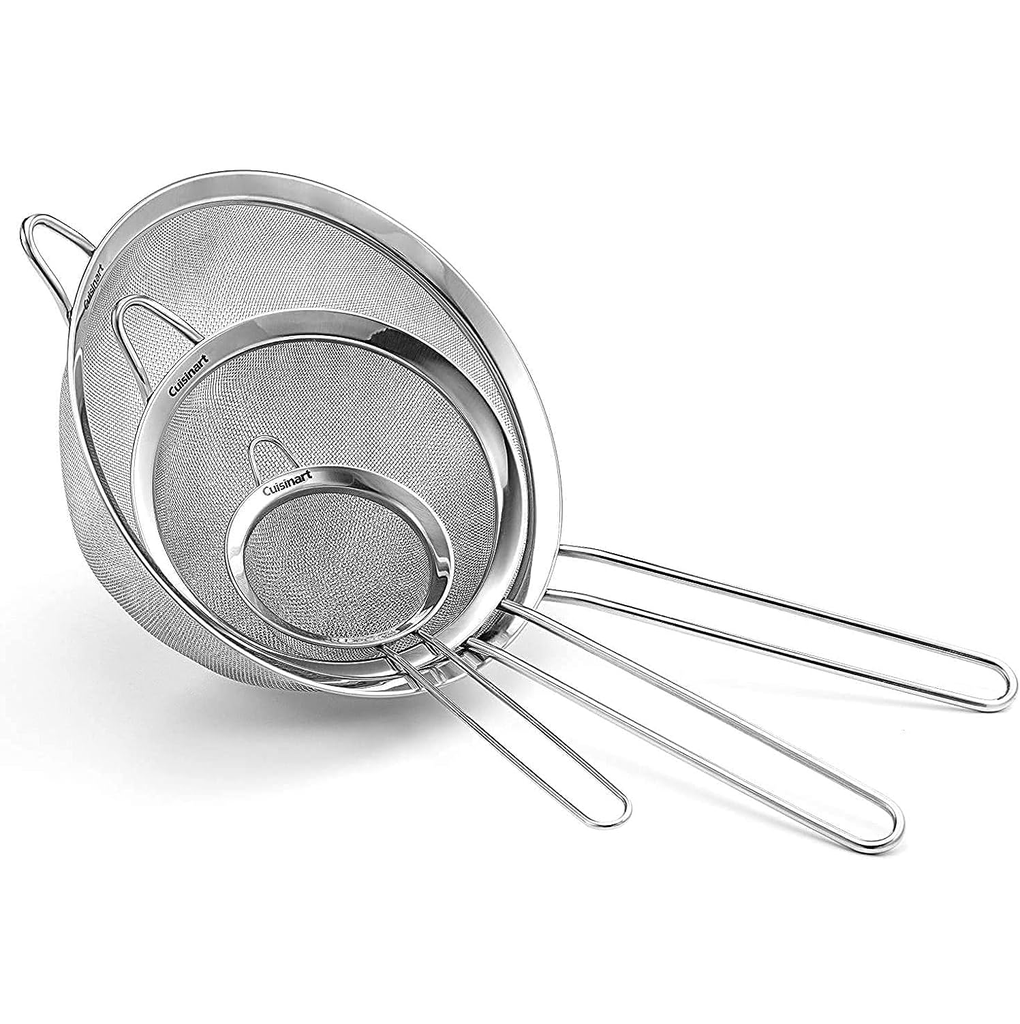Set De Coladores Cuisinart De Malla 3 Pzas Plateado
