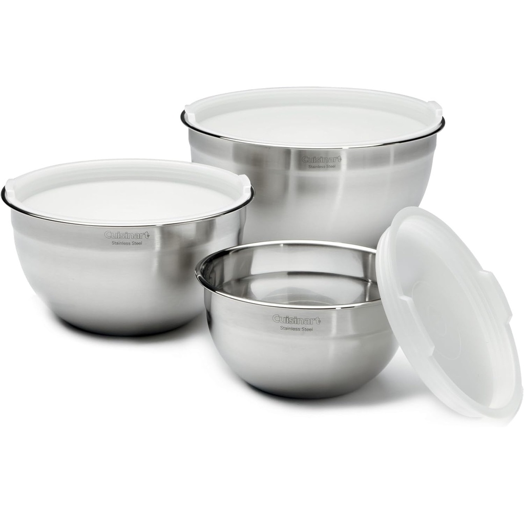 Juego De Bowls Cuisinart 6 Pzas Para Mezclar Con Tapas Acero
