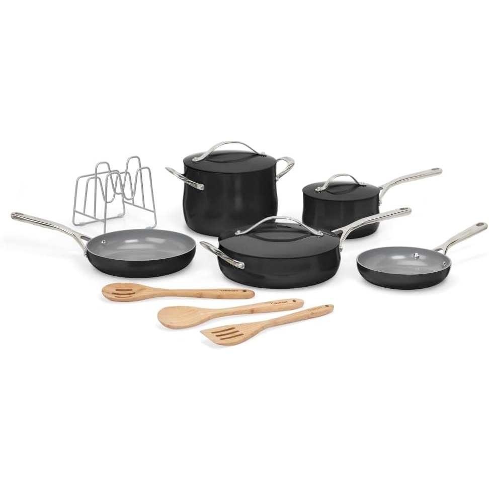 Juego De Ollas Y Utensilios Cuisinart Culinary 12 Pzas De Induccion Negro