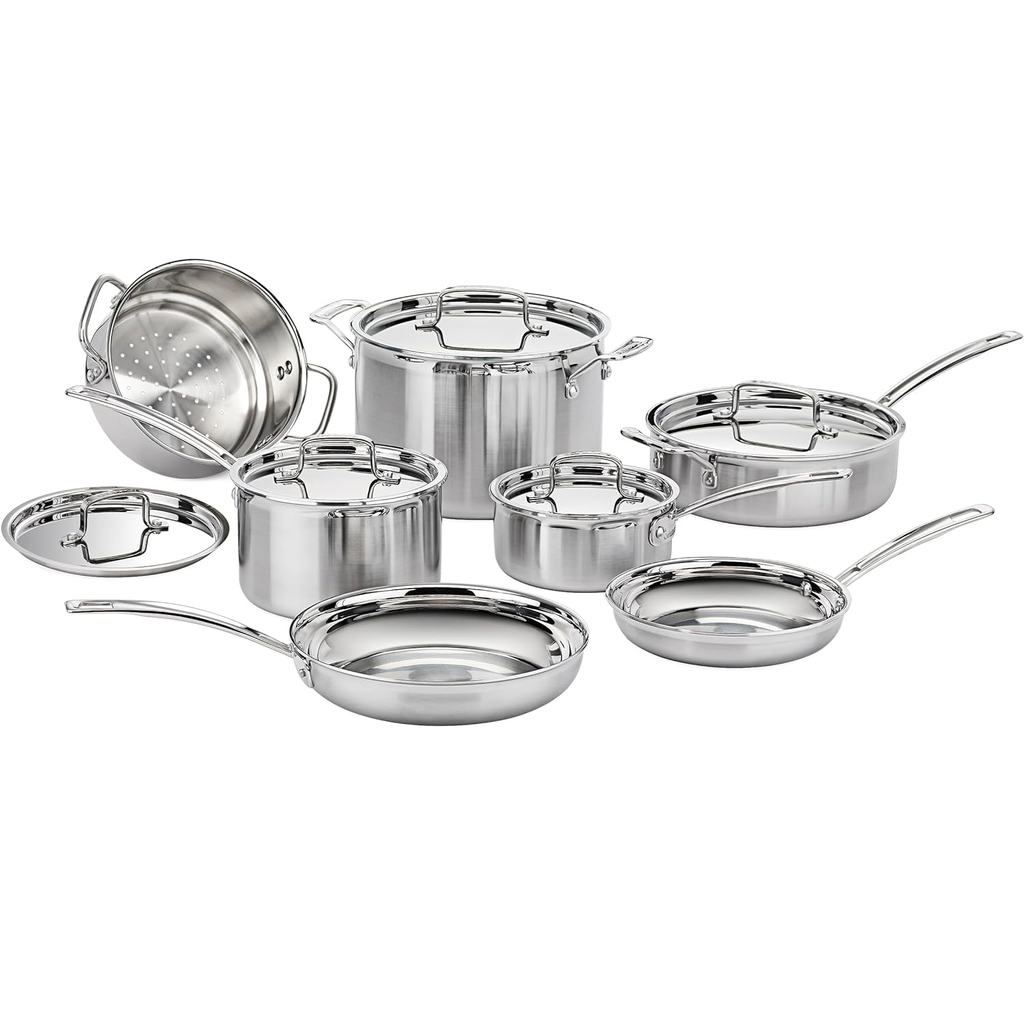 Juego De Ollas Cuisinart Multiclad Pro 12 Pzas De Induccion Acero