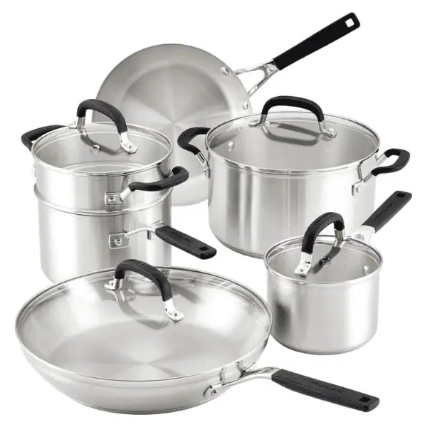 Juego De Ollas Kitchenaid 10 Pzas De Induccion Acero