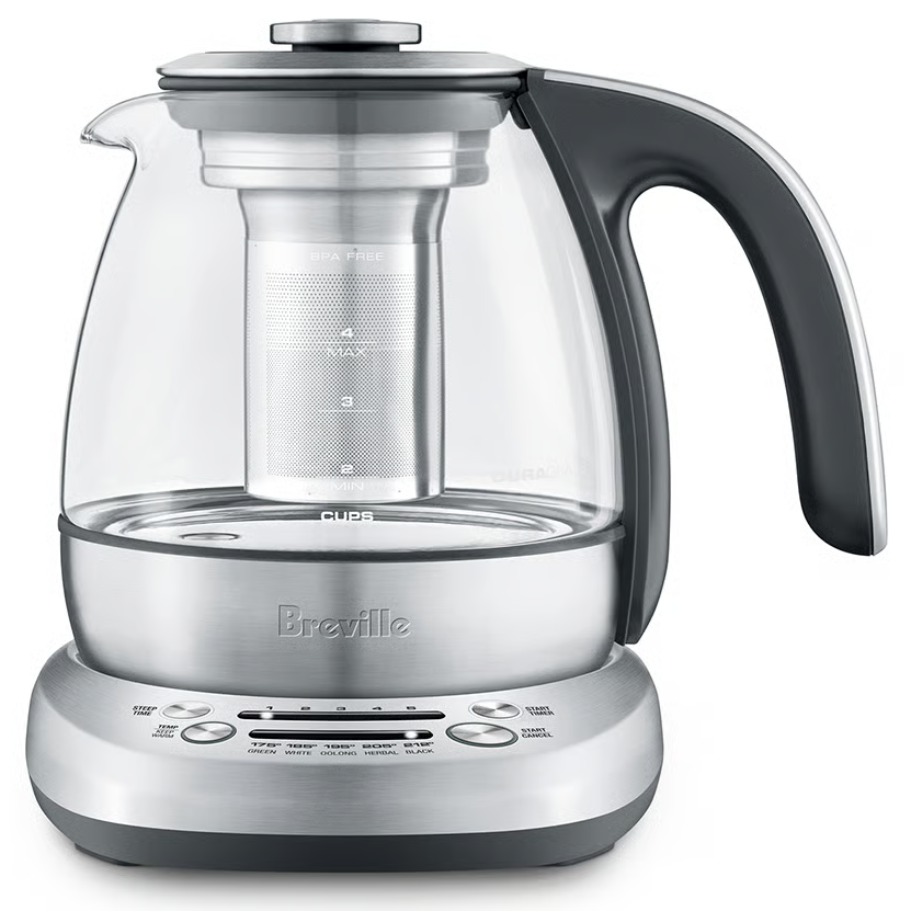 Tetera Electrica Breville Smart Tea Infuser Compact 1 Lt 5 Temperaturas 1200W Plateado