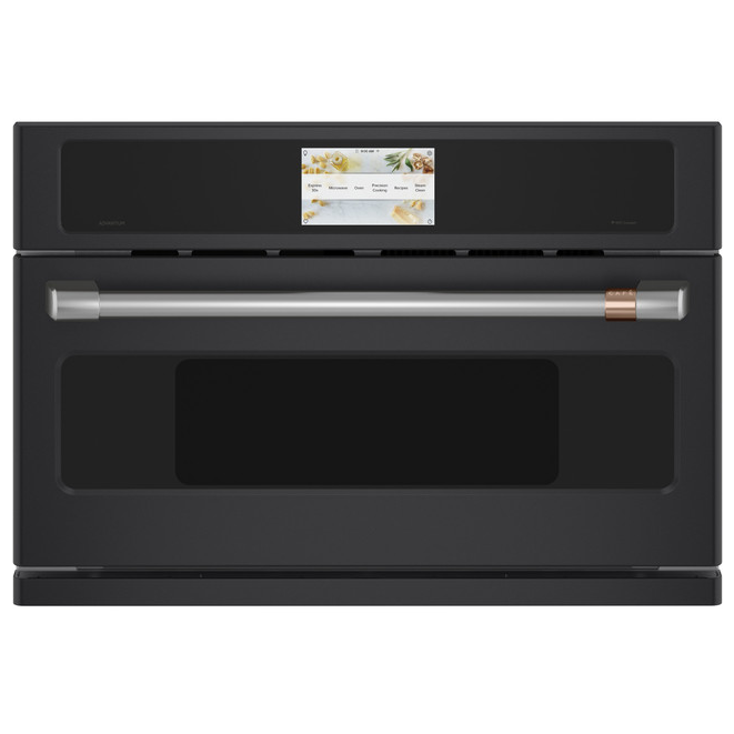 Horno Microondas Empotrable 1.7 Pies Cafe Smart 5 En 1 De Conveccion Tecnologia Advantium Y Camara Negro Mate