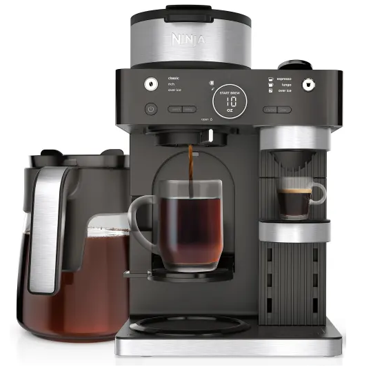Cafetera Expreso Ninja 19 Bares Dual De Capsulas Y Molido Con Espumador Plegable Negro