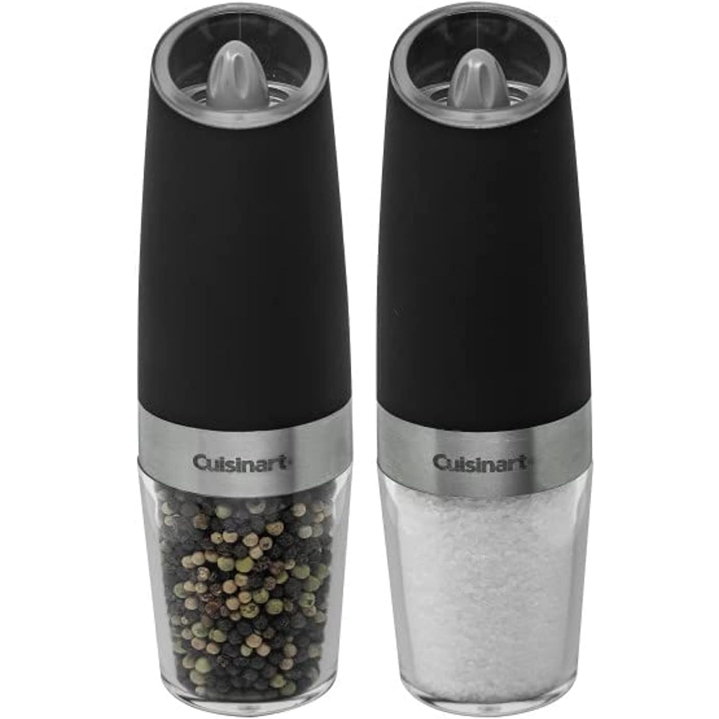 Set De Molinos De Sal Y Pimienta Cuisinart 2 Pzas Ajustable Con Luz LED Azul Negro Y Transparente
