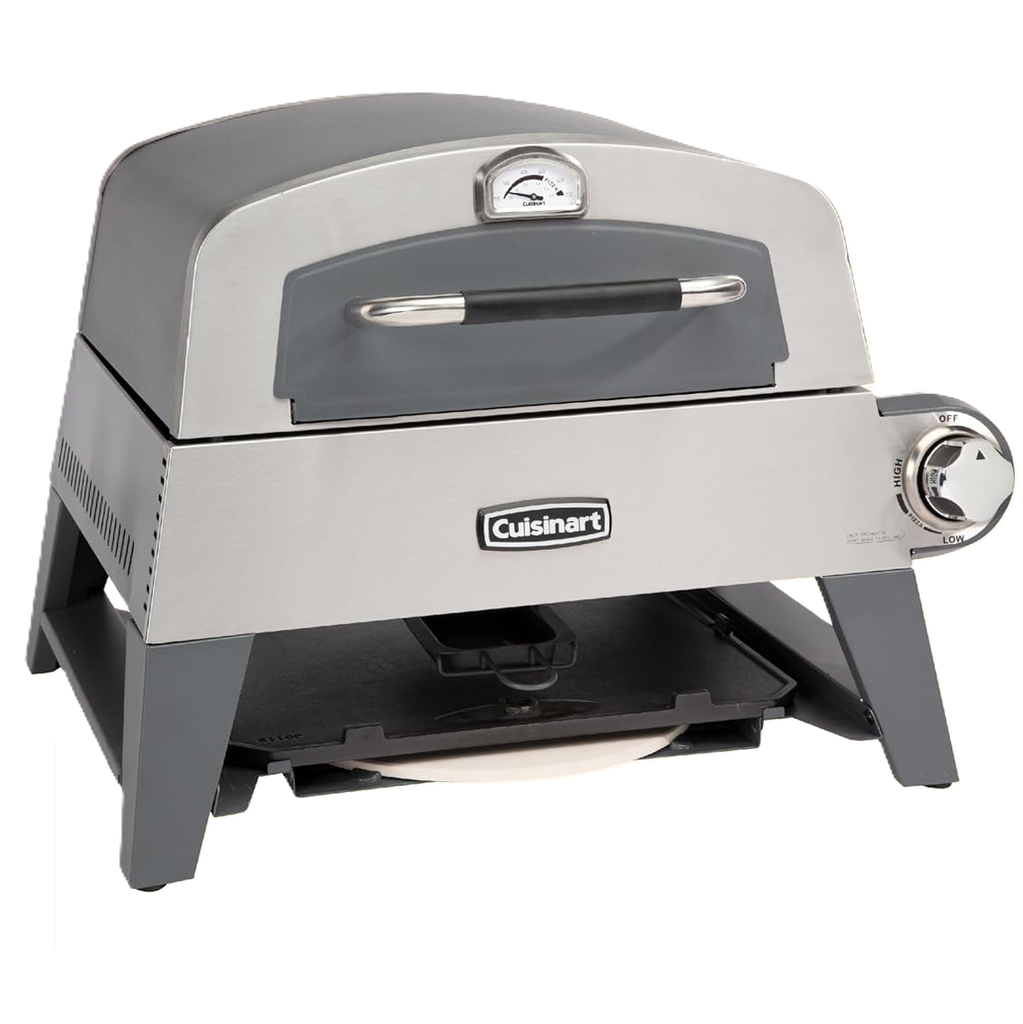 Horno De Pizza Cuisinart 3 En 1 Parrillera Y Plancha Con Tecnologia Thermo-Flo Para Exteriores Portatil Gris